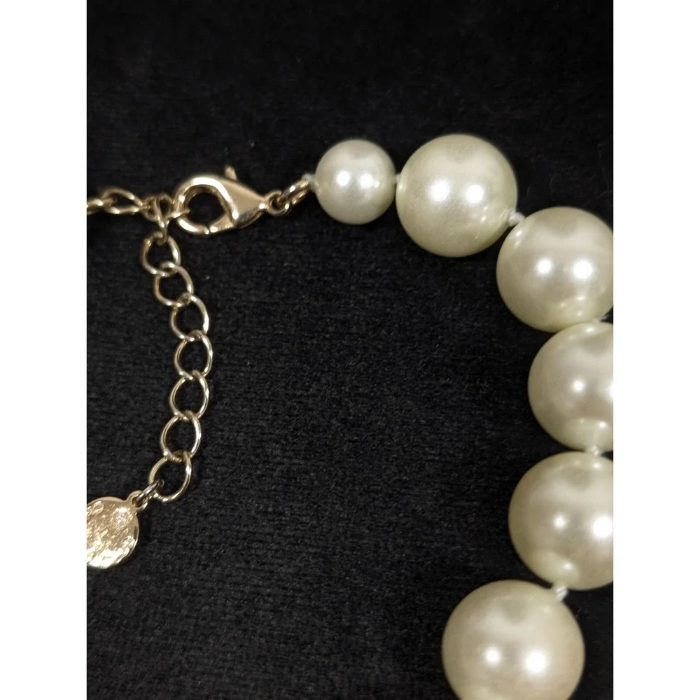 Charter Club‎ Cream Glass Faux Pearl Classic Hollywood Chic Necklace 18